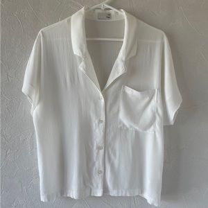 Aritzia Wilfred free white shawna blouse size large